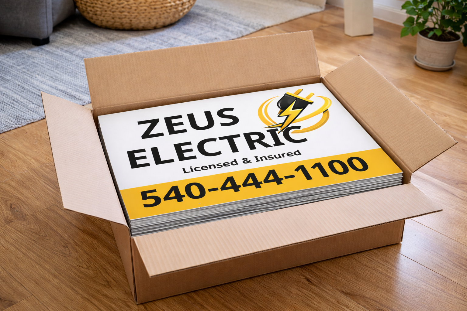 Electrician and Emergency Electrical Service Yard Signs