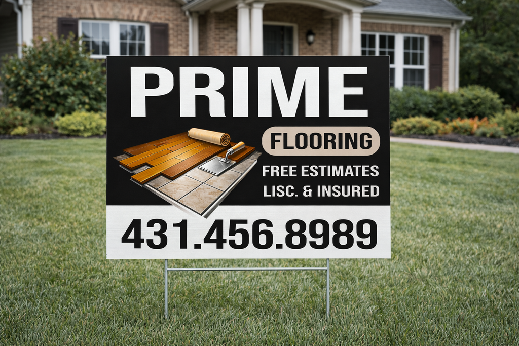 Flooring Business Contractor Yard Signs | Get Leads Now