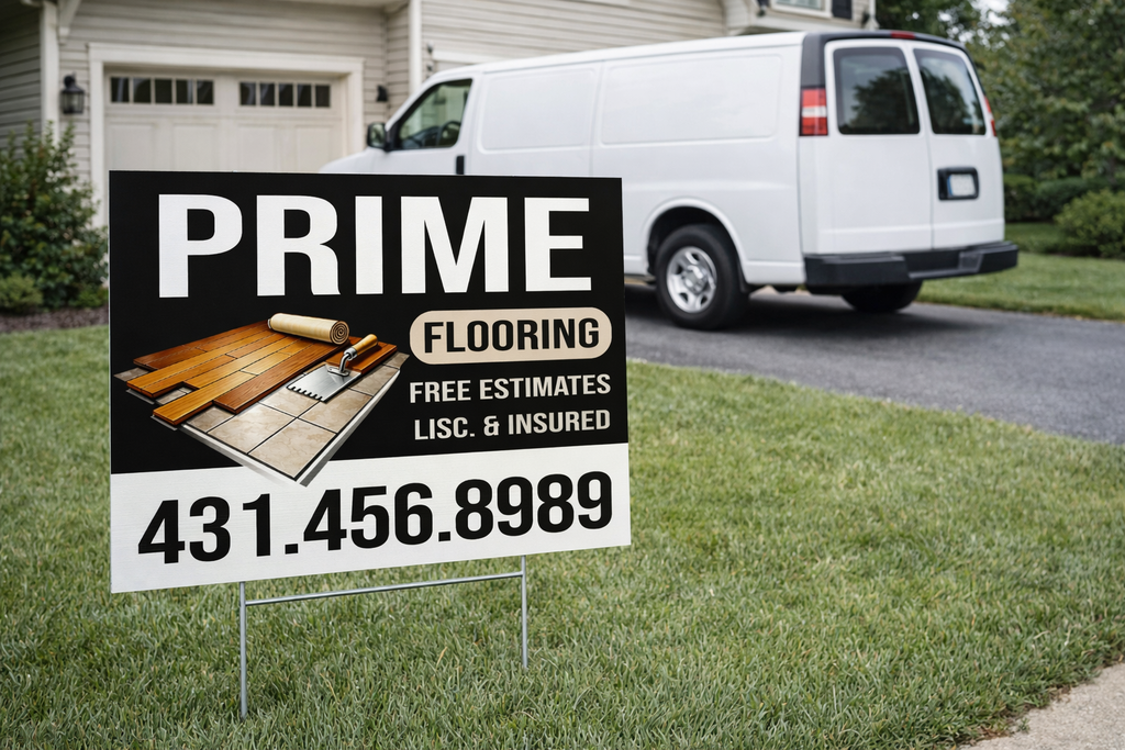 Flooring Business Contractor Yard Signs | Get Leads Now