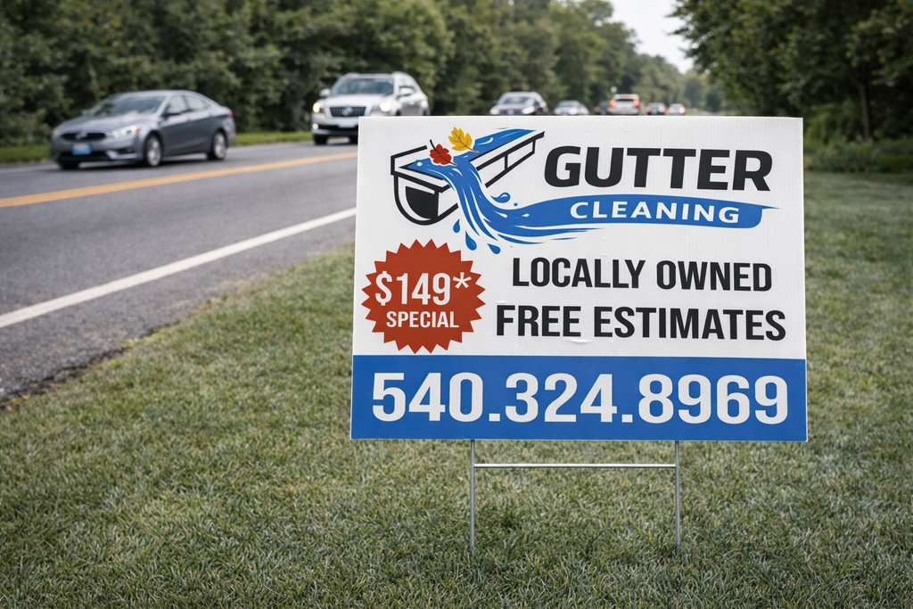 Gutter yard sign custom design lead generation