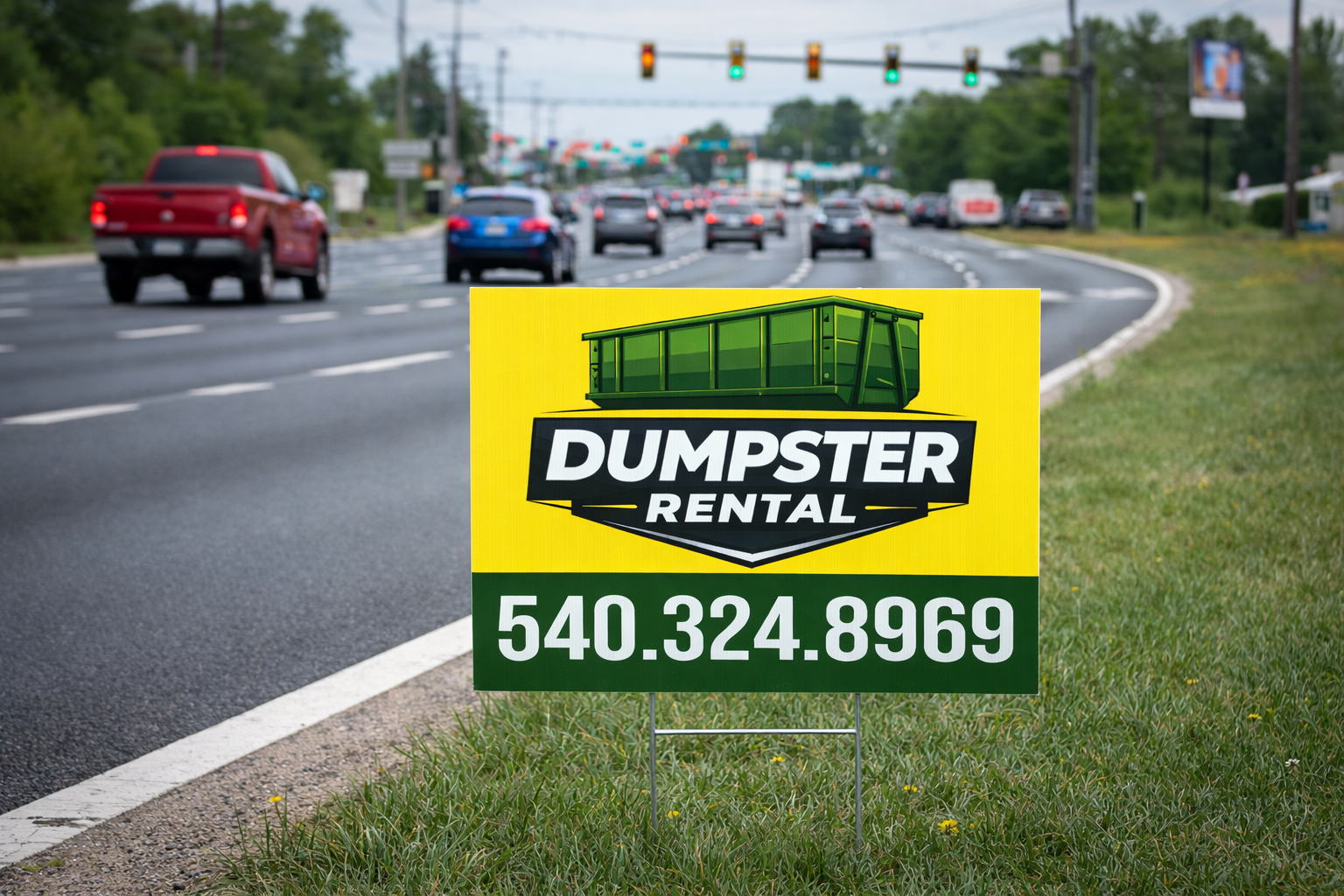 Professional Dumpster Rental and Roll Off Service Yard Signs - Get Leads NOW!