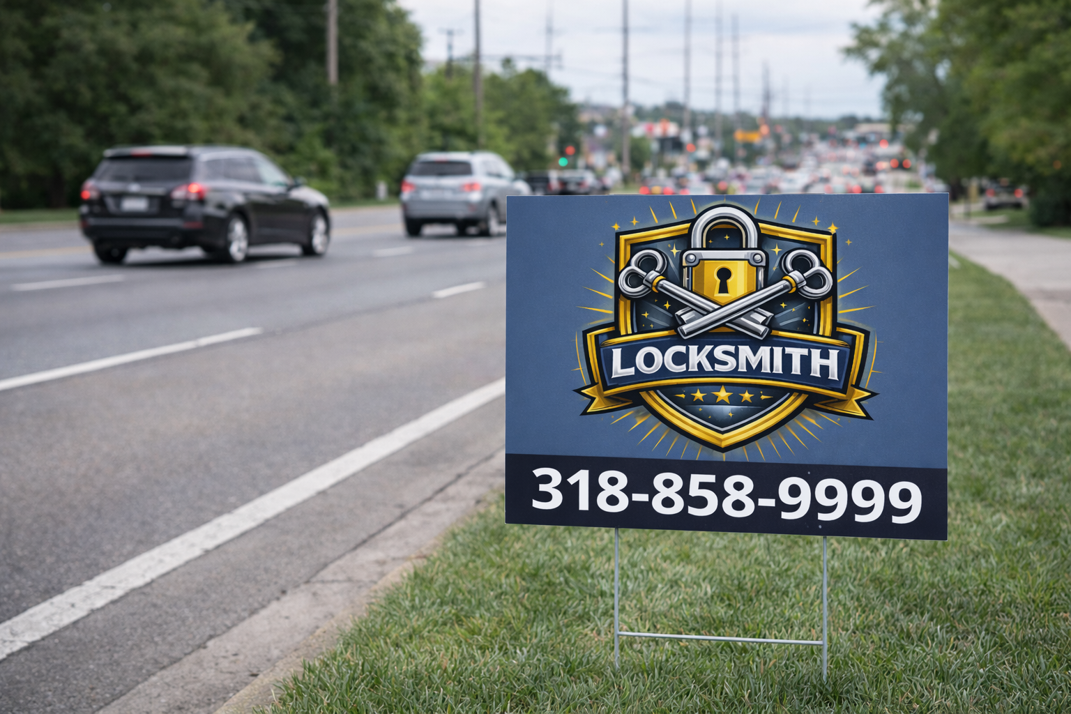 Locksmith and Key Duplication Yard Signs