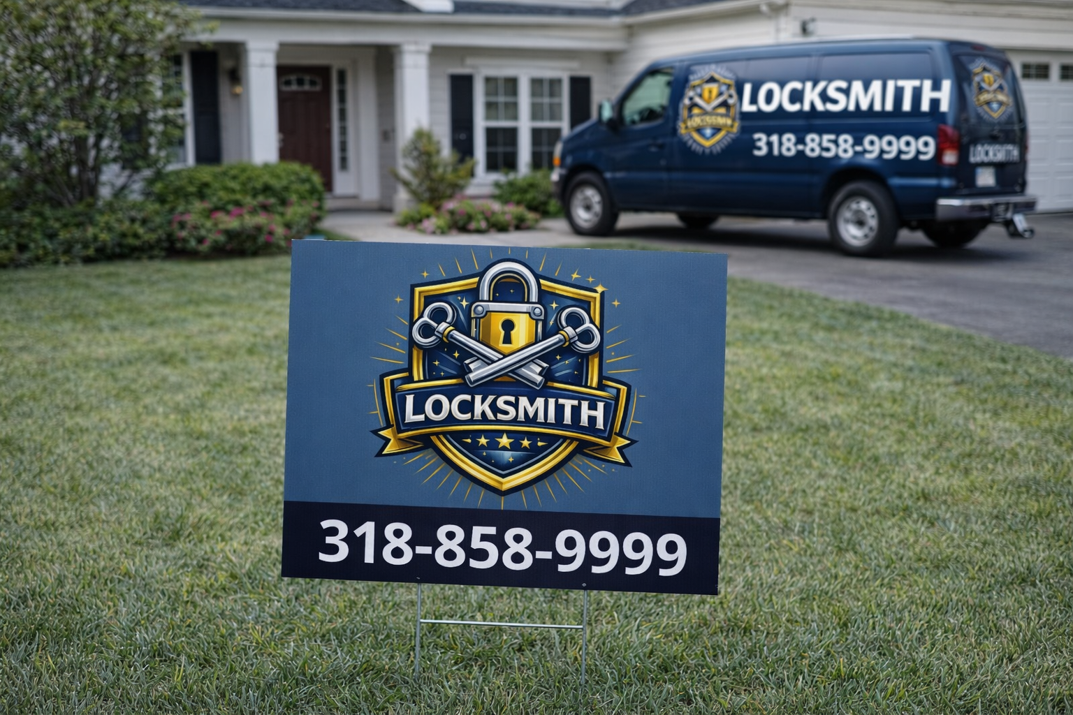 Locksmith and Key Duplication Yard Signs