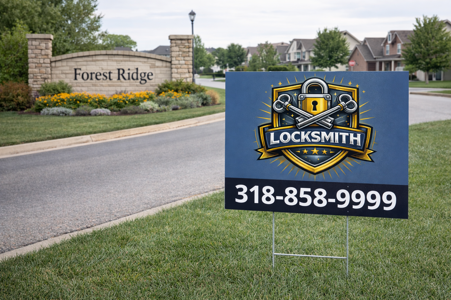 Locksmith and Key Duplication Yard Signs