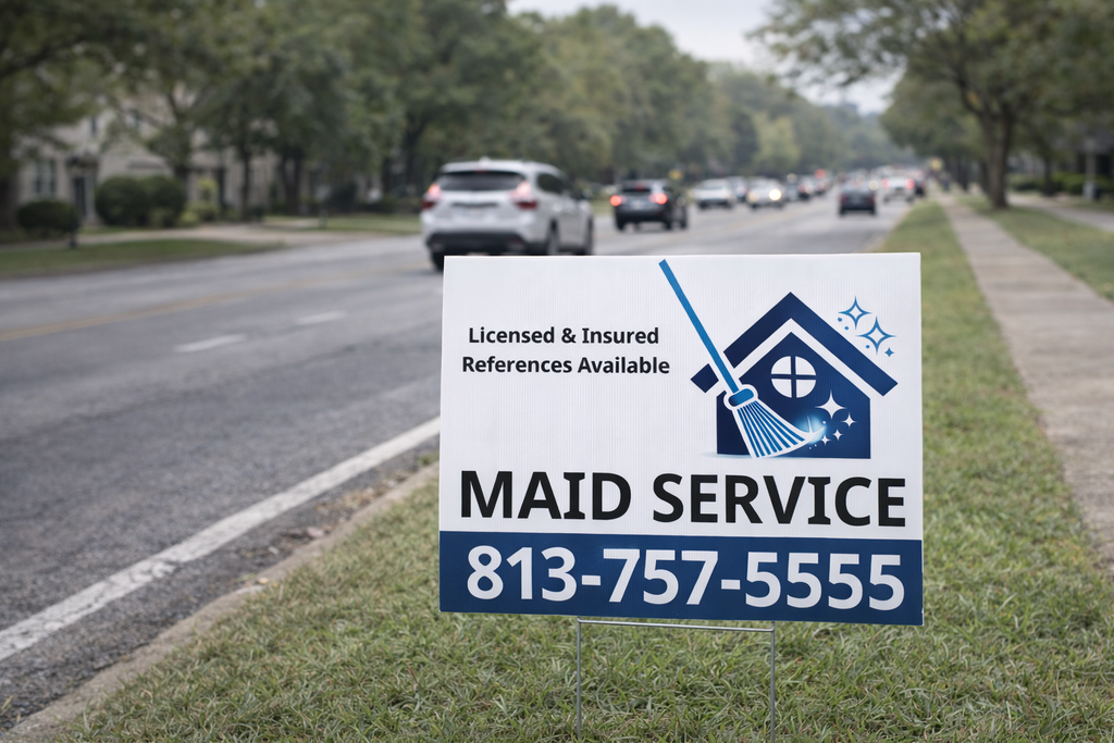 House Cleaning Maid Service Yard Signs