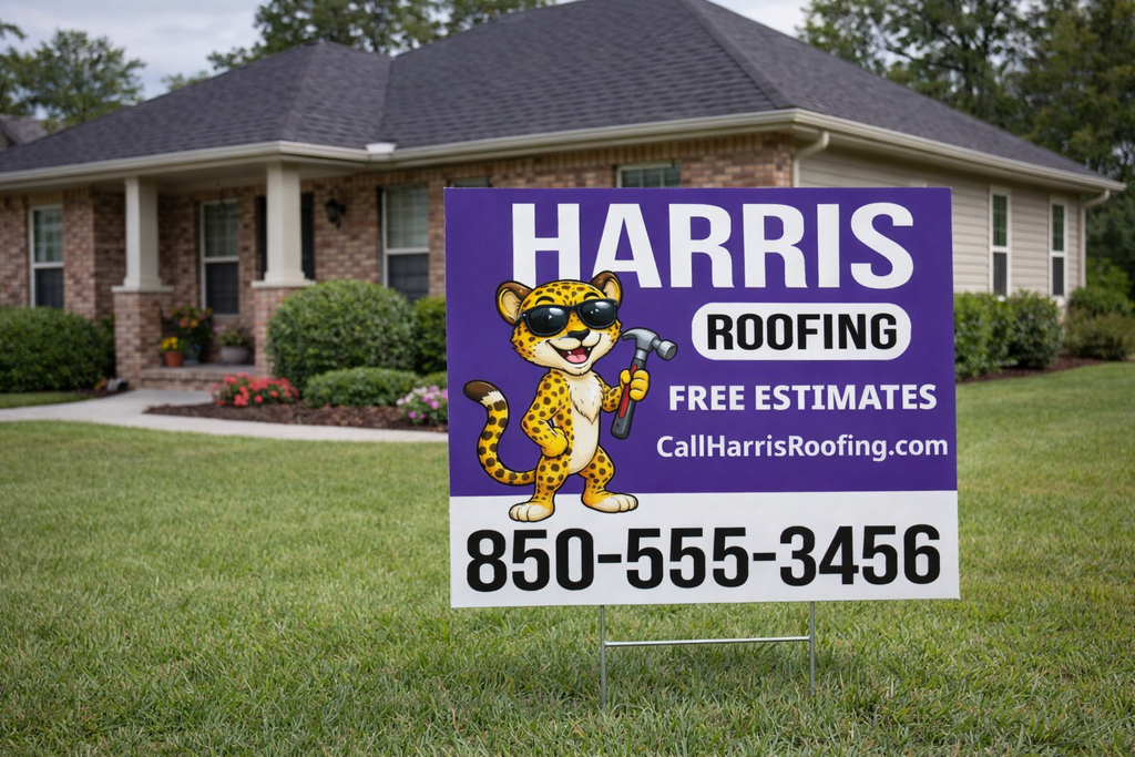 Roofing Contractor Business Advertising Yard Signs