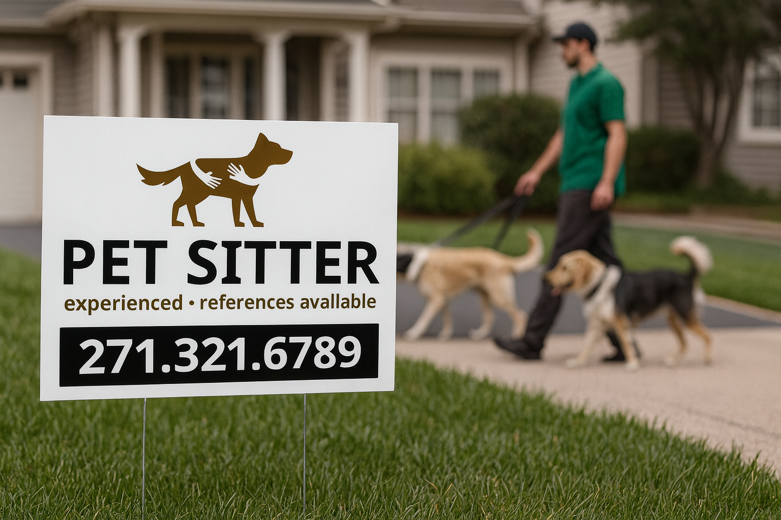 Pet Sitting and Dog Walking Business Yard Signs