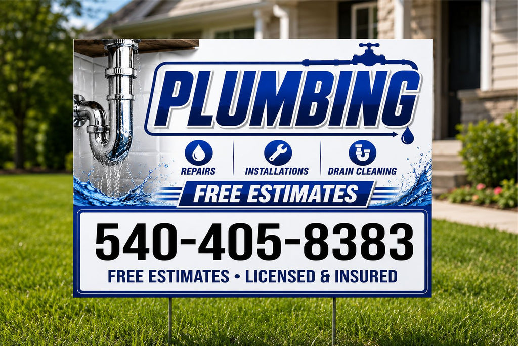 Custom Plumbing Service Business Yard Signs