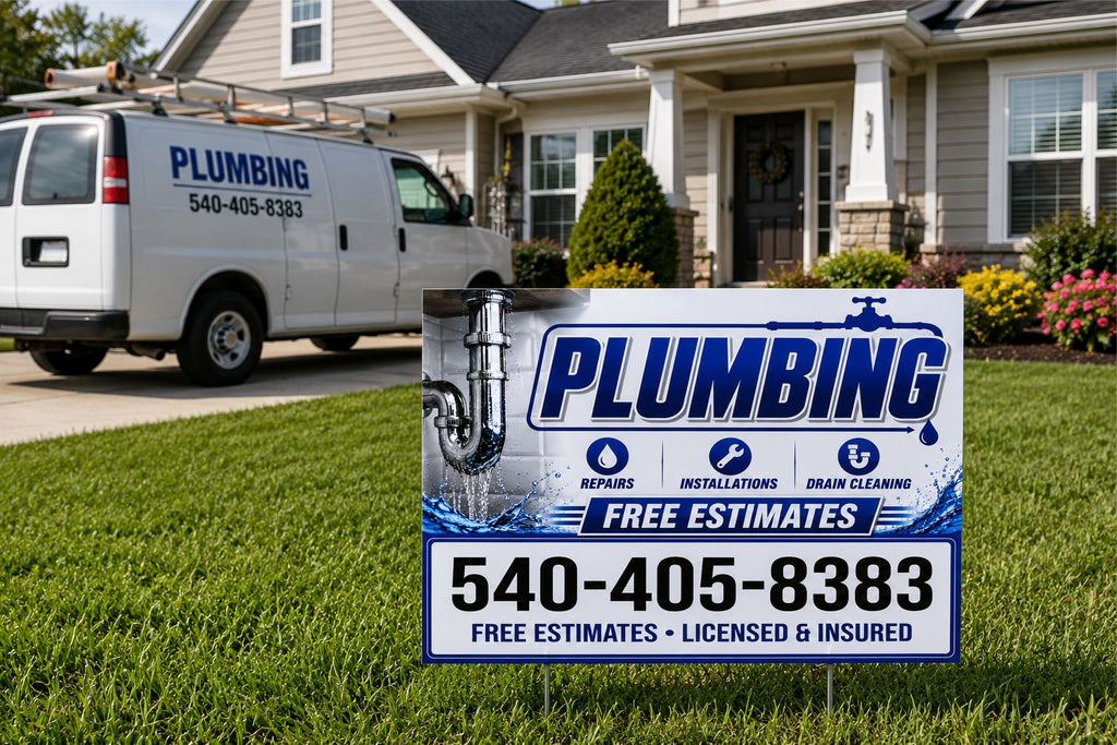 Custom Plumbing Service Business Yard Signs