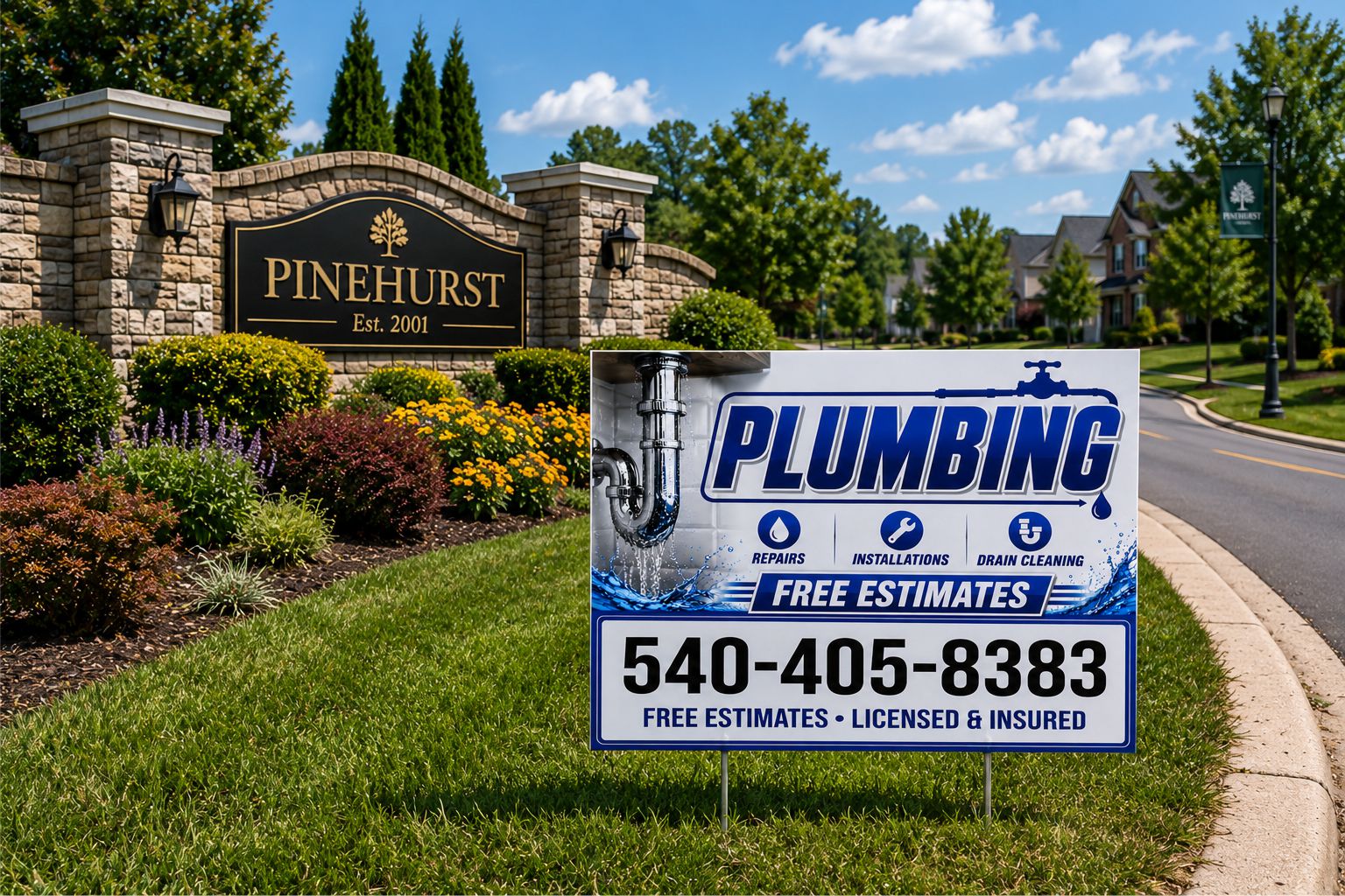 Custom Plumbing Service Business Yard Signs