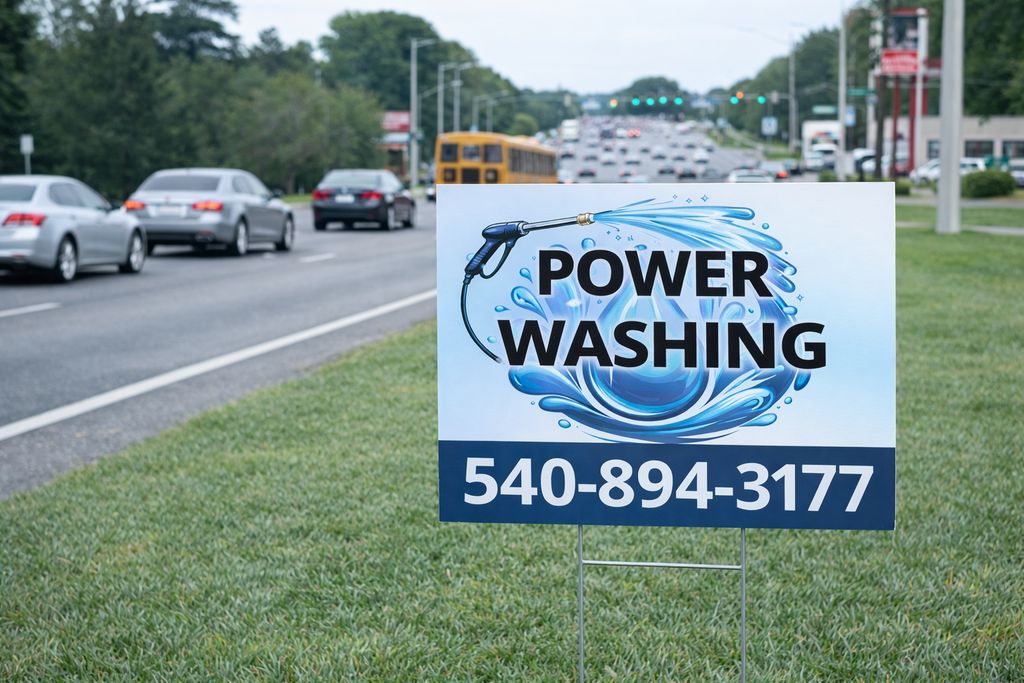 Pressure Washing and Soft Washing Yard Signs | Custom Logos Accepted