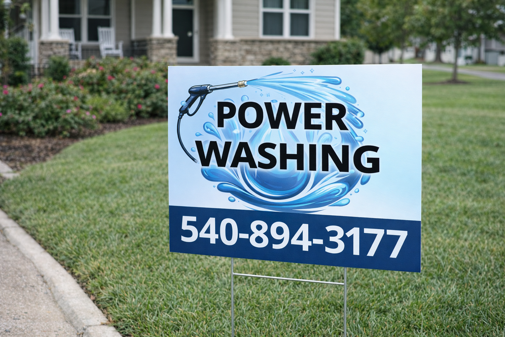 Pressure Washing and Soft Washing Yard Signs | Custom Logos Accepted