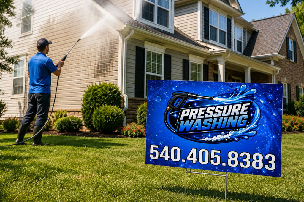 Pressure Washing Service Yard Sign | Soft House Washing Advertising