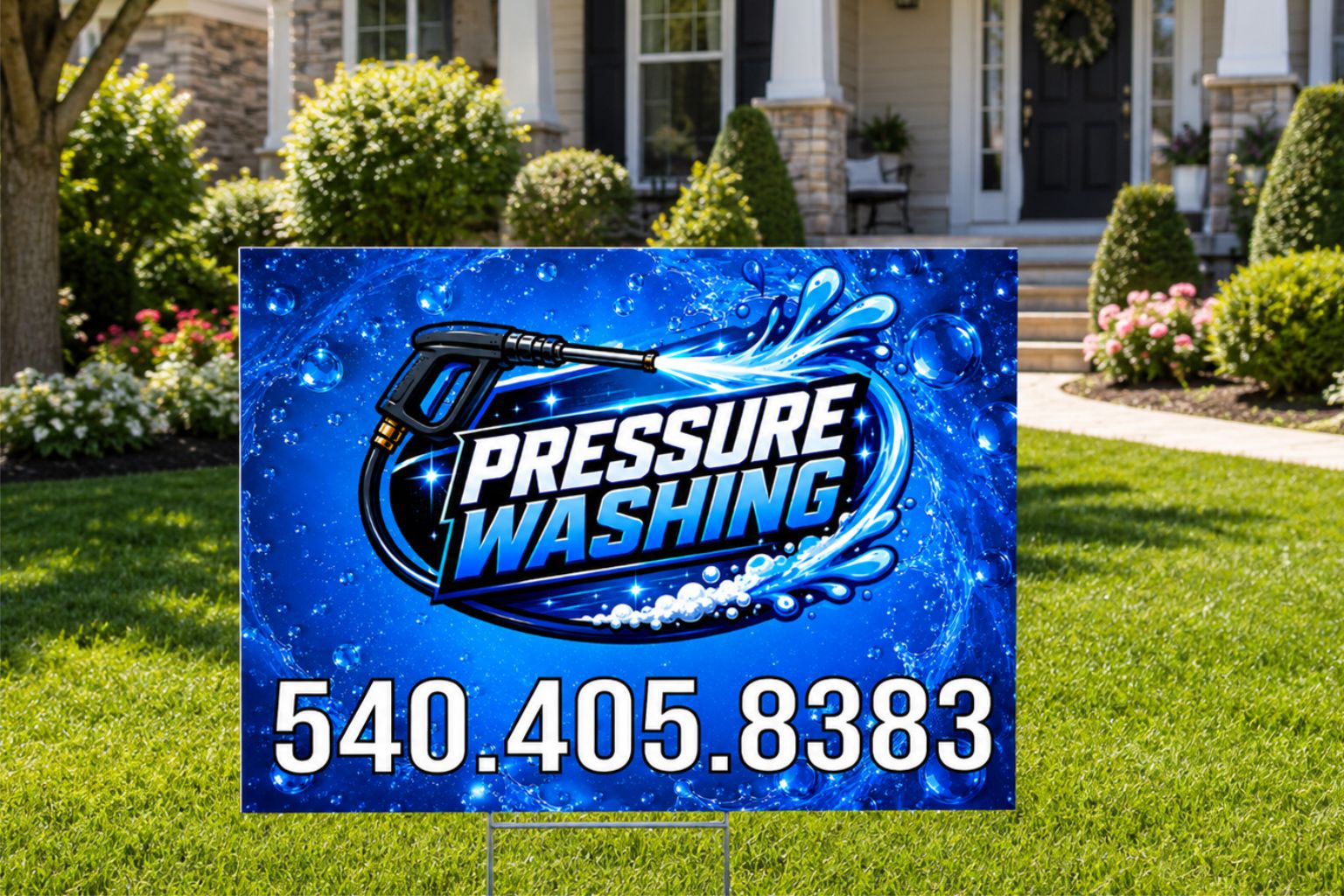 Pressure Washing Service Yard Sign | Soft House Washing Advertising