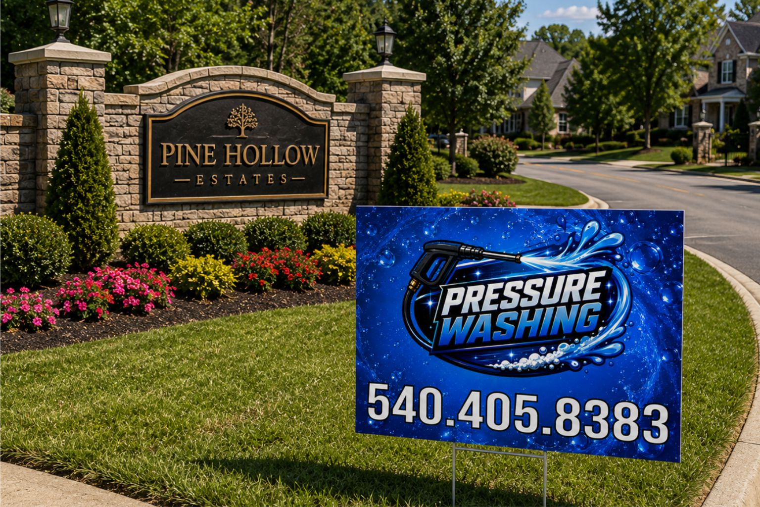 Pressure Washing Service Yard Sign | Soft House Washing Advertising