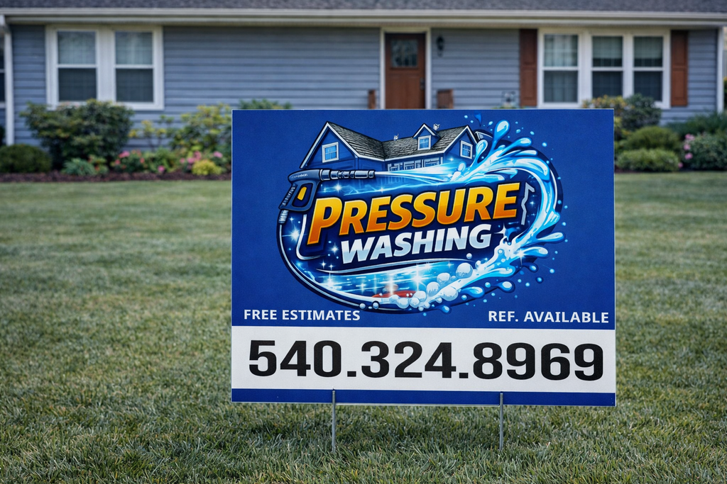 Custom Pressure Washing Service Yard Sign | Soft House Washing Advertising