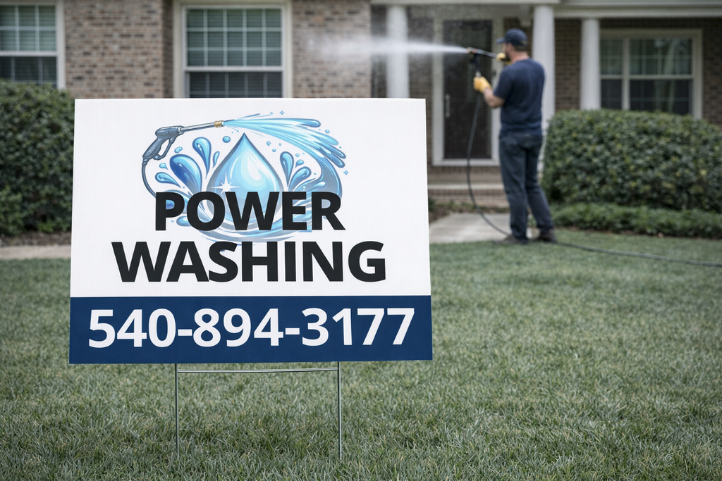 Pressure Washing and Soft Washing Yard Signs | Custom Logos Accepted