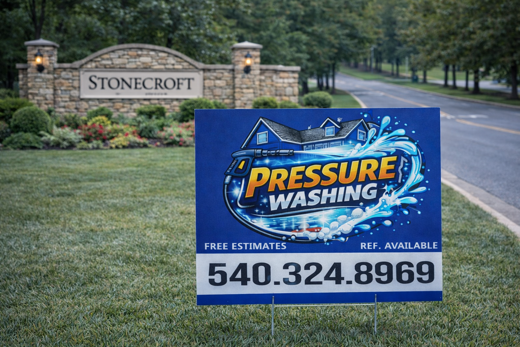 Custom Pressure Washing Service Yard Sign | Soft House Washing Advertising