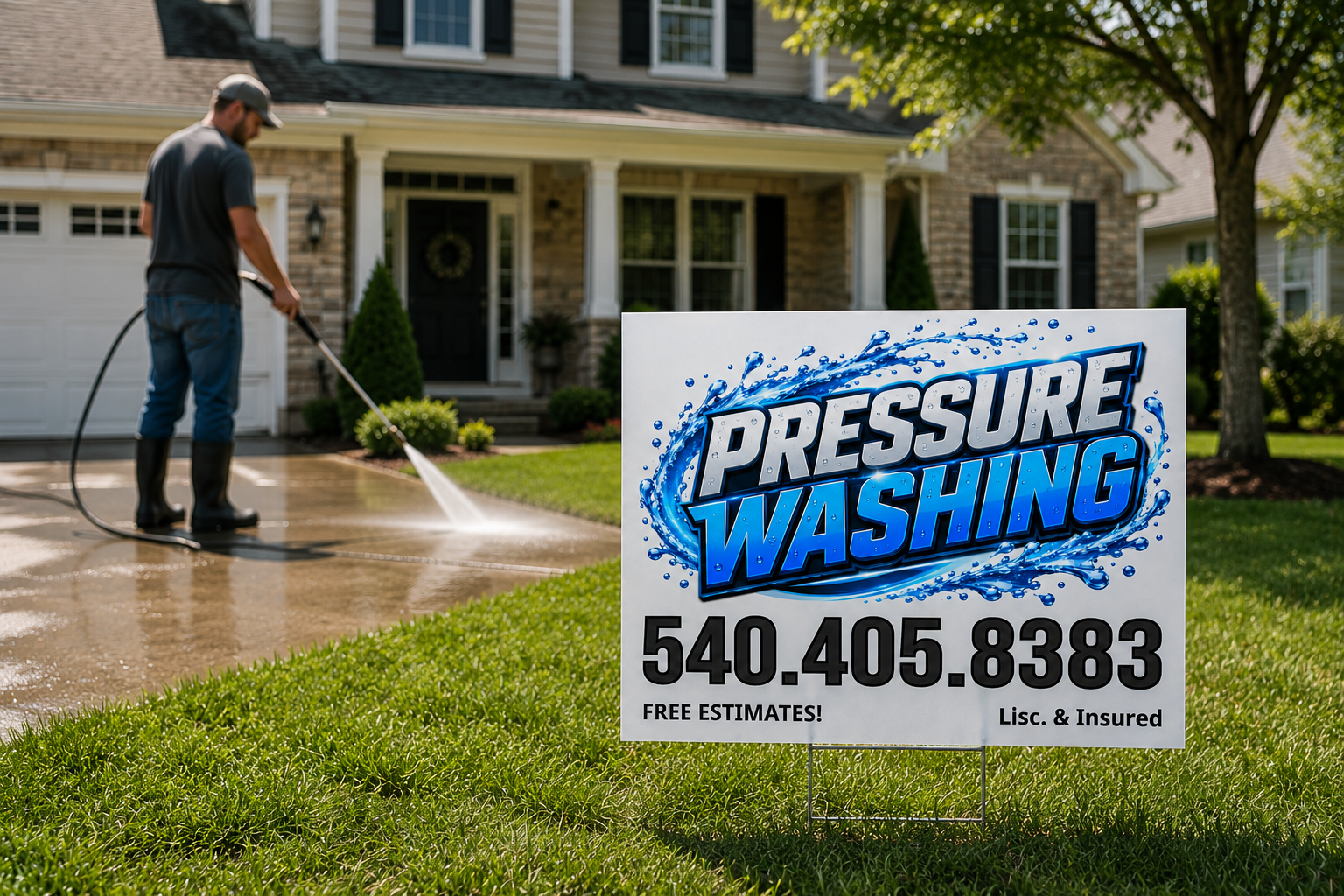 Pressure Soft Washing Service Yard Sign | Get Leads Now!