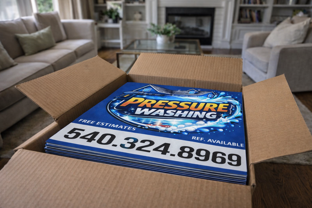 Custom Pressure Washing Service Yard Sign | Soft House Washing Advertising