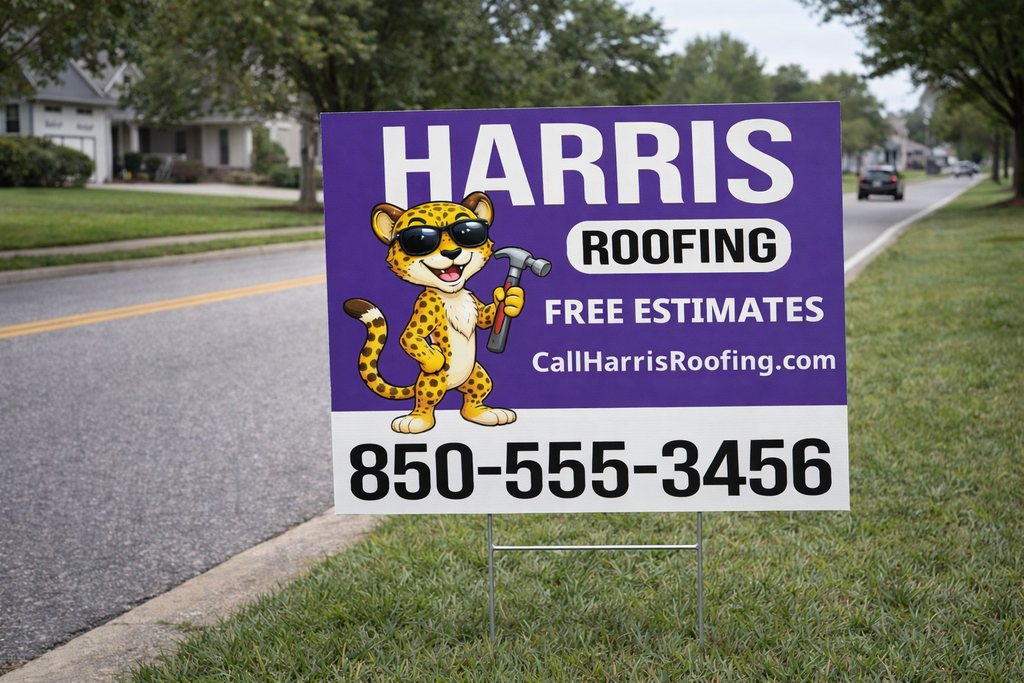 Roofing Contractor Business Advertising Yard Signs