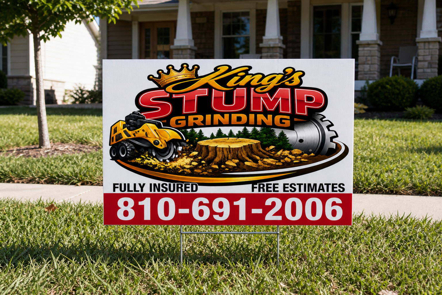 Custom Stump Grinding Business & Tree Removal Yard Sign