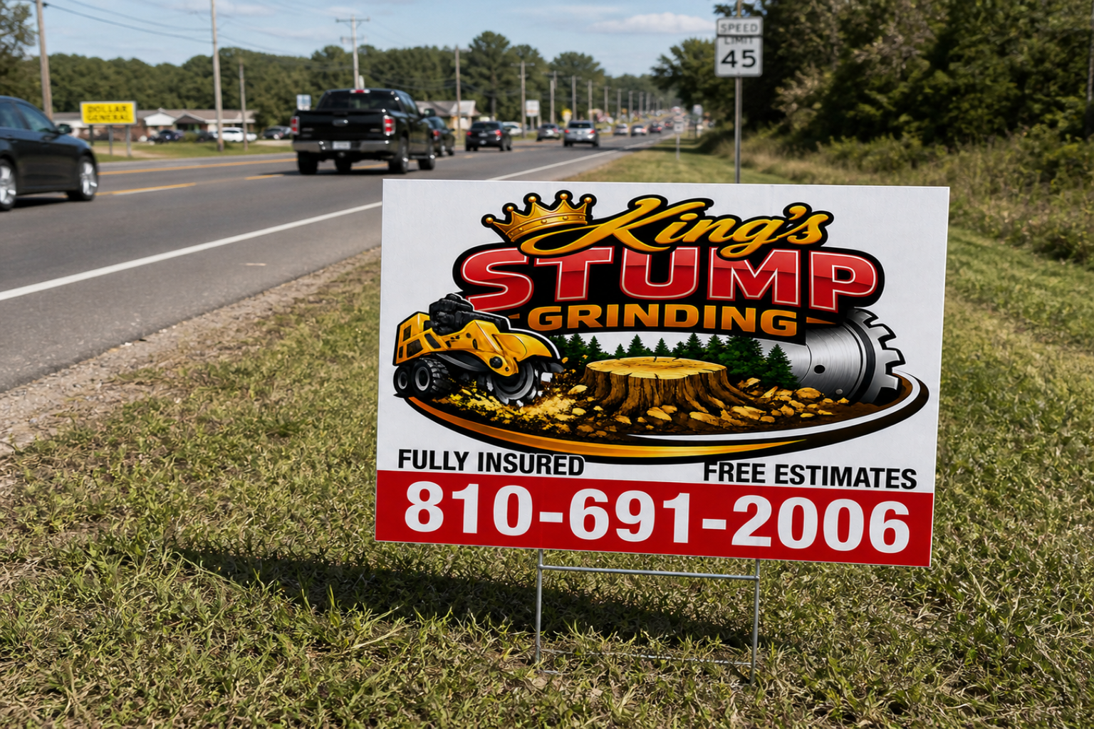 Custom Stump Grinding Business & Tree Removal Yard Sign