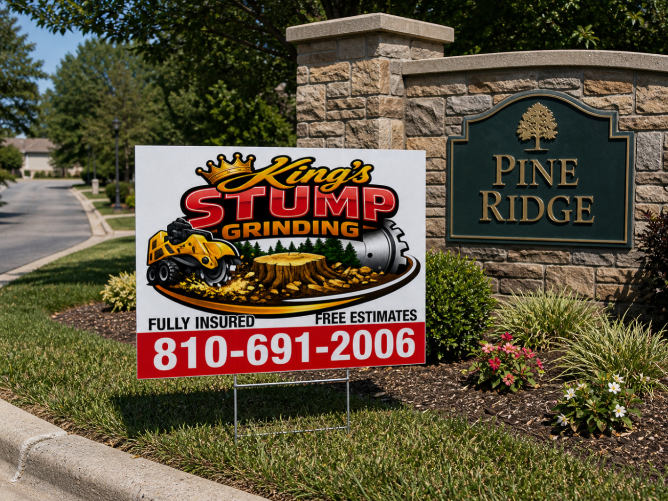 Custom Stump Grinding Business & Tree Removal Yard Sign