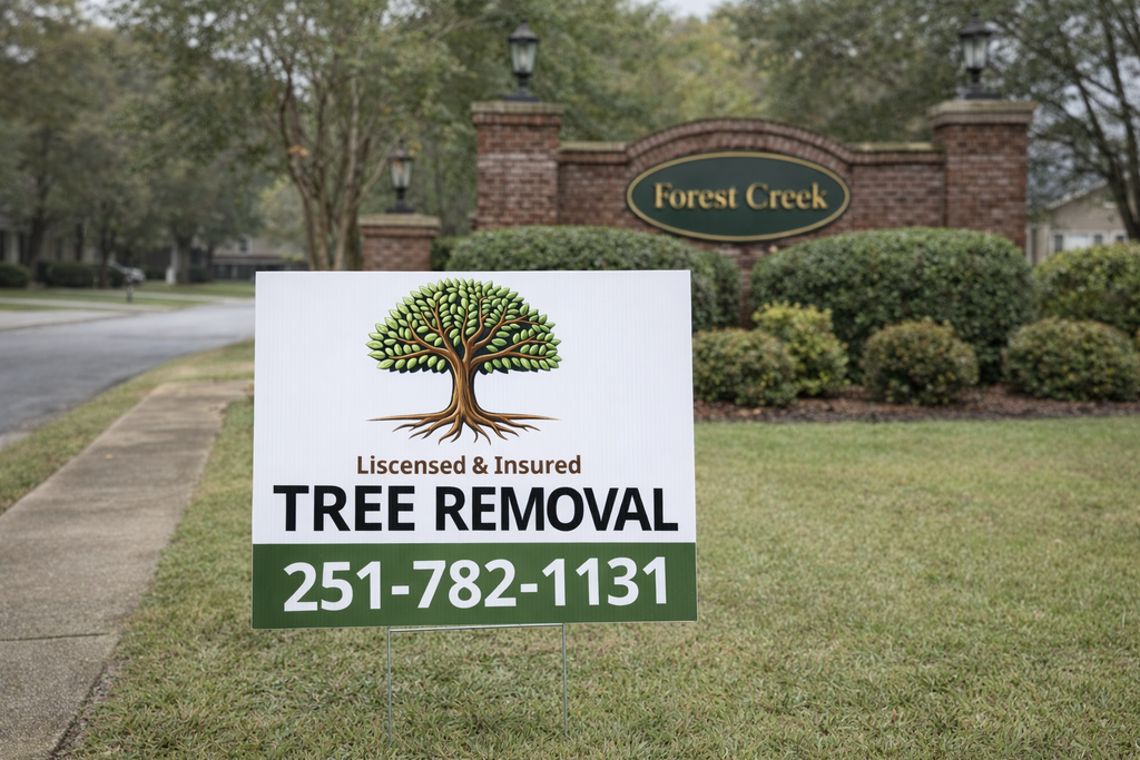 Tree Removal Service and Emergency Arborist Yard Signs