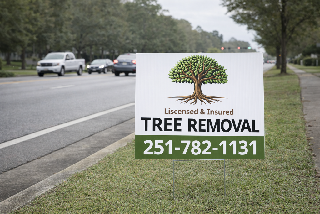 Tree Removal Service and Emergency Arborist Yard Signs