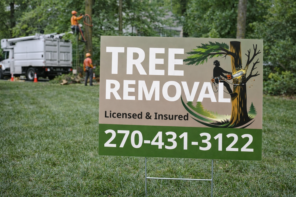 Tree Removal Service and Emergency Arborist Yard Signs