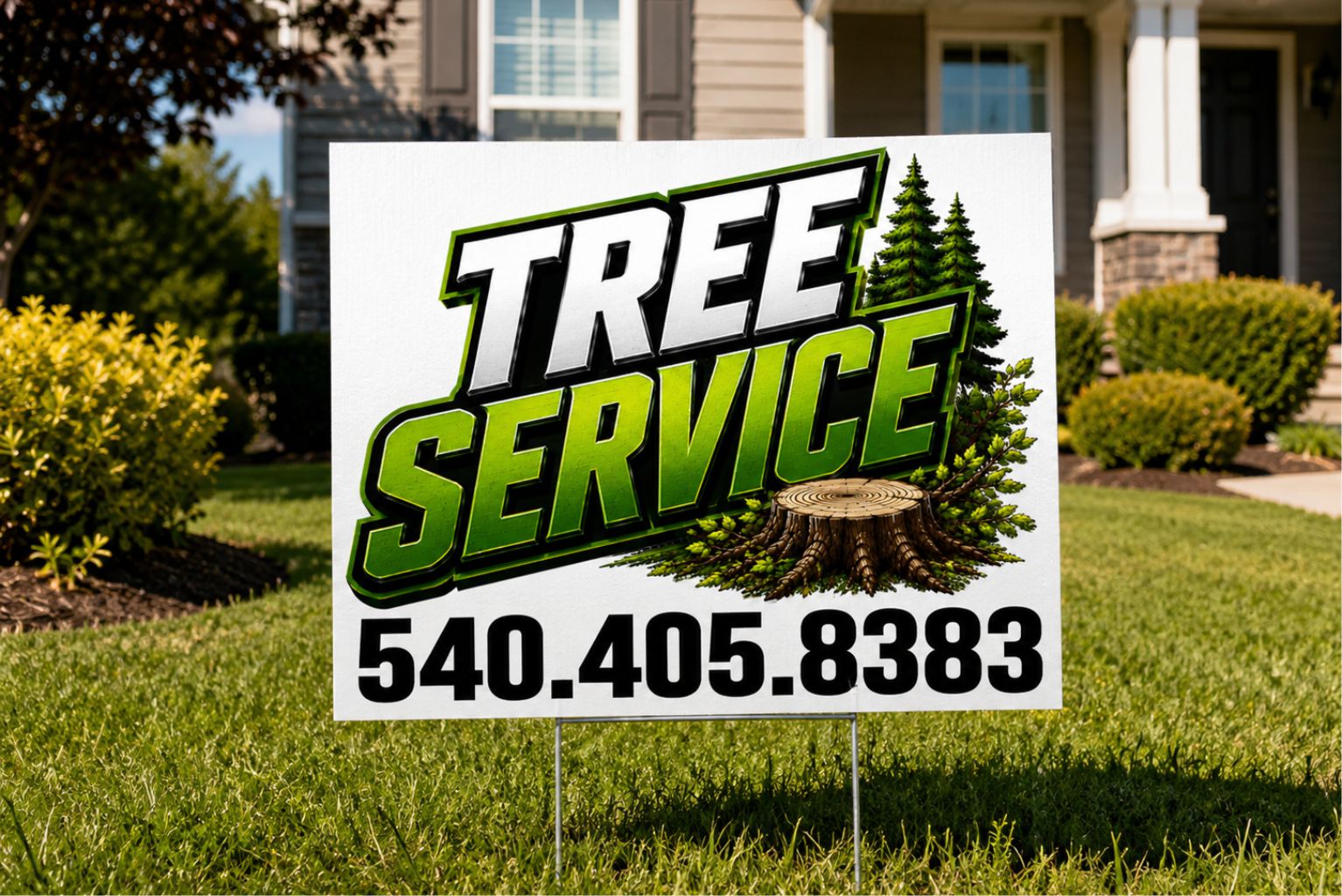 Custom Tree Service, Pruning, & Stump Grinding Business Yard Sign