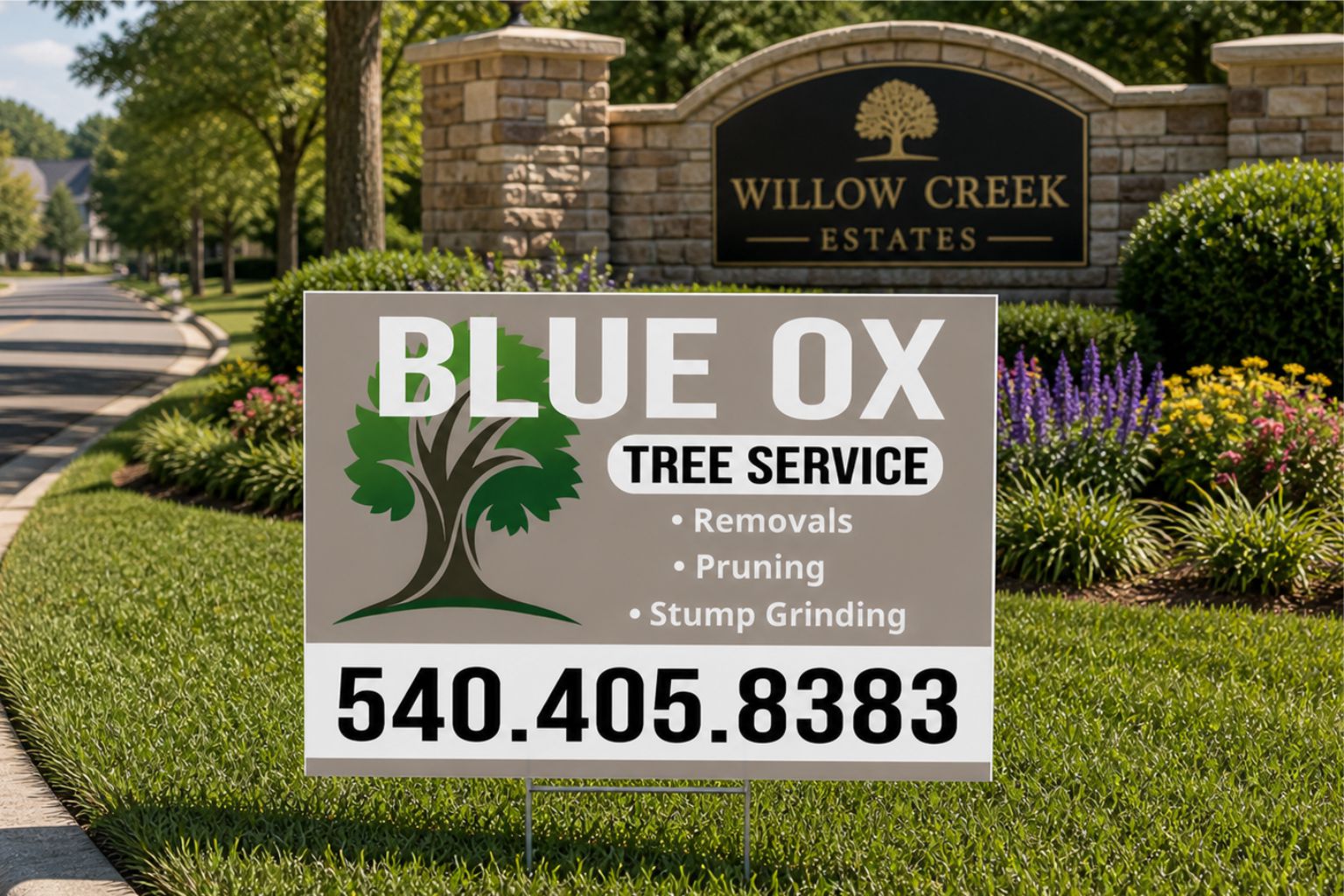 Tree Service, Pruning, & Stump Grinding Business Yard Sign