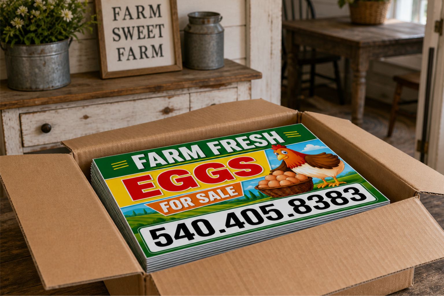 Fresh Yard Chicken Eggs for Sale Sign | Farm, or Produce Stand Signs