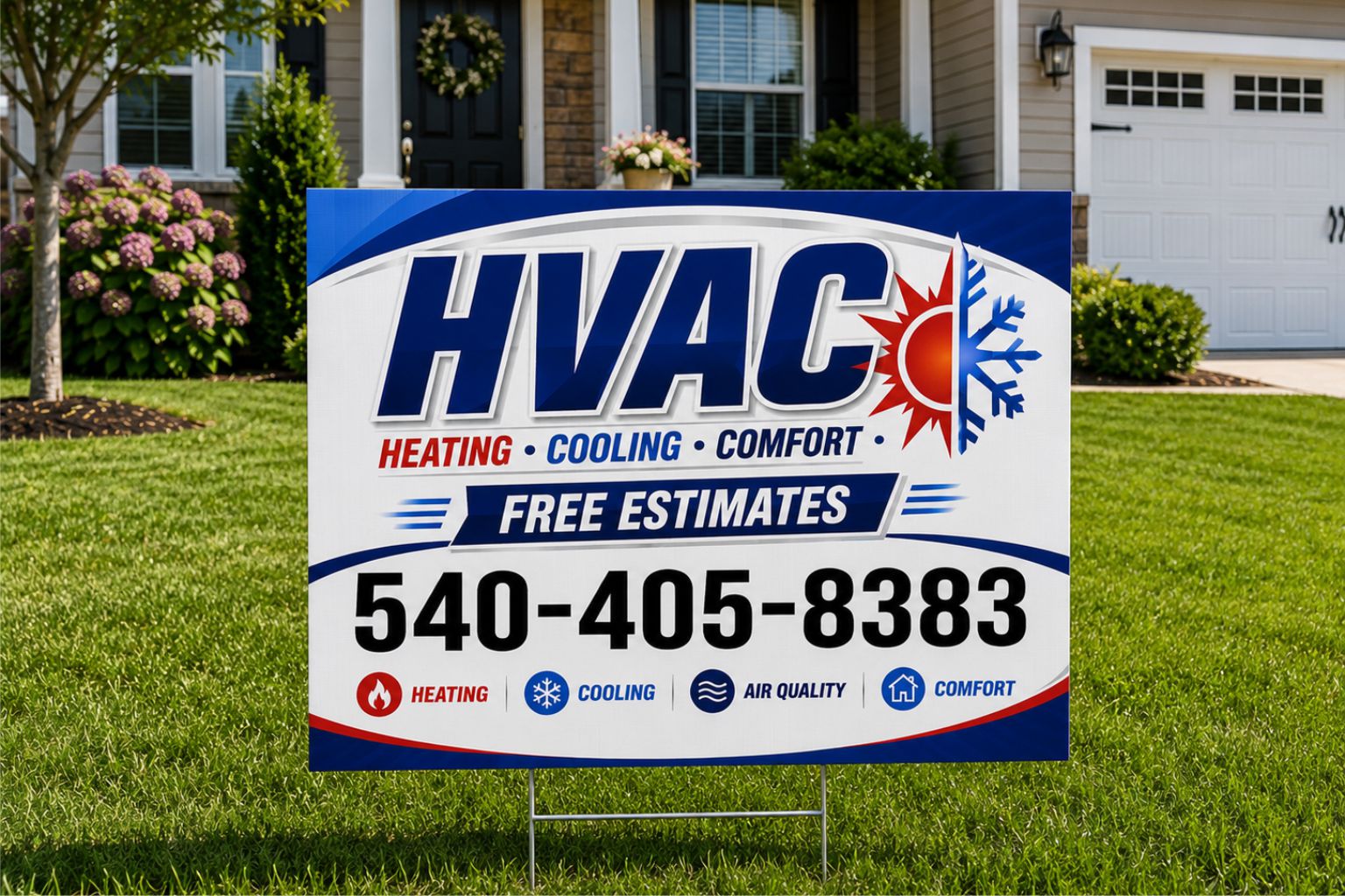 HVAC Contractor Yard Signs |  Heating & Cooling Service